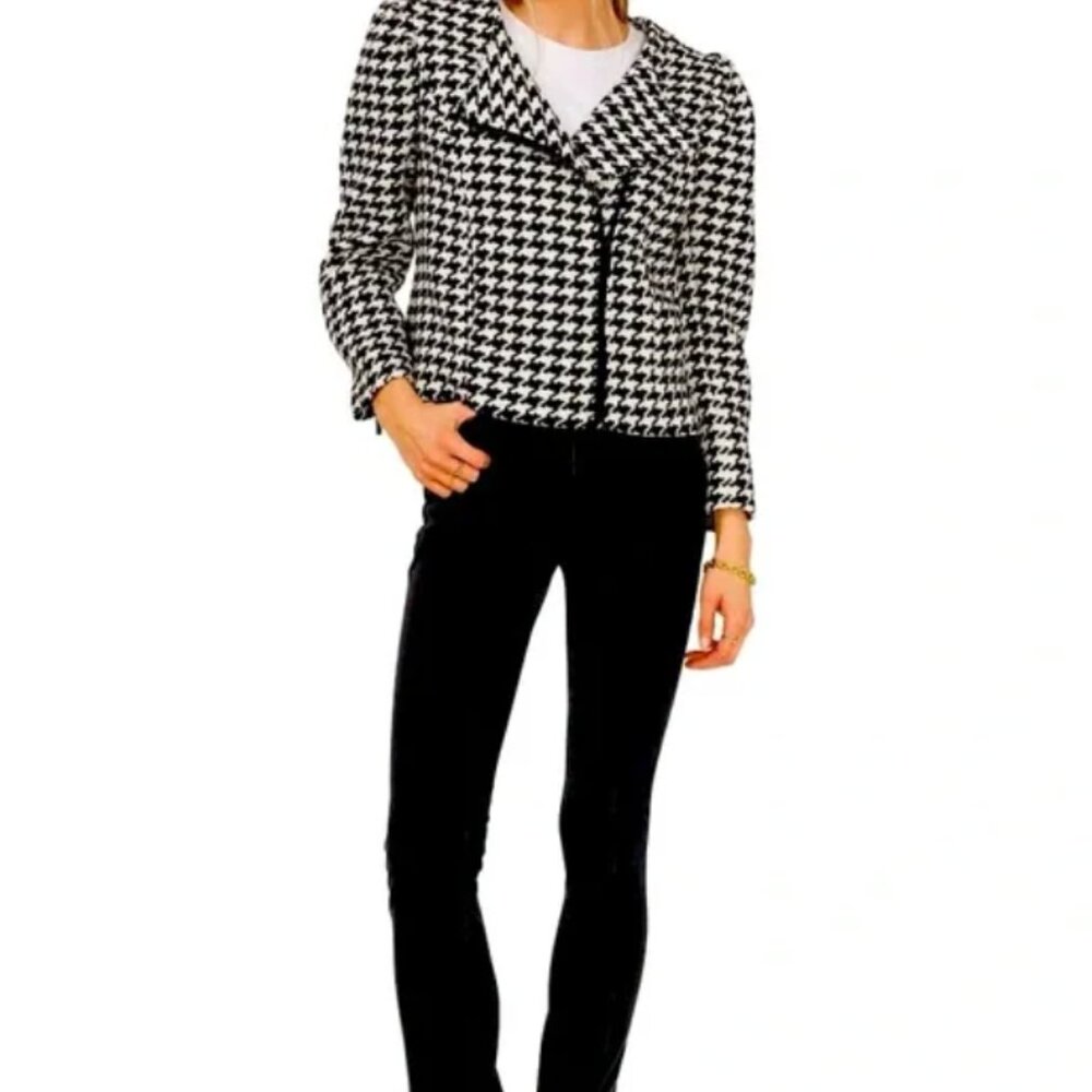 Vince Camuto Moto Houndstooth Jacket XXL, EUC MSRP $149 - Picture 7 of 9